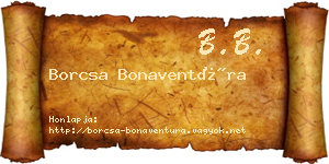 Borcsa Bonaventúra névjegykártya